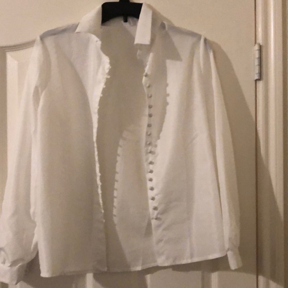 Sheer button up-blouse